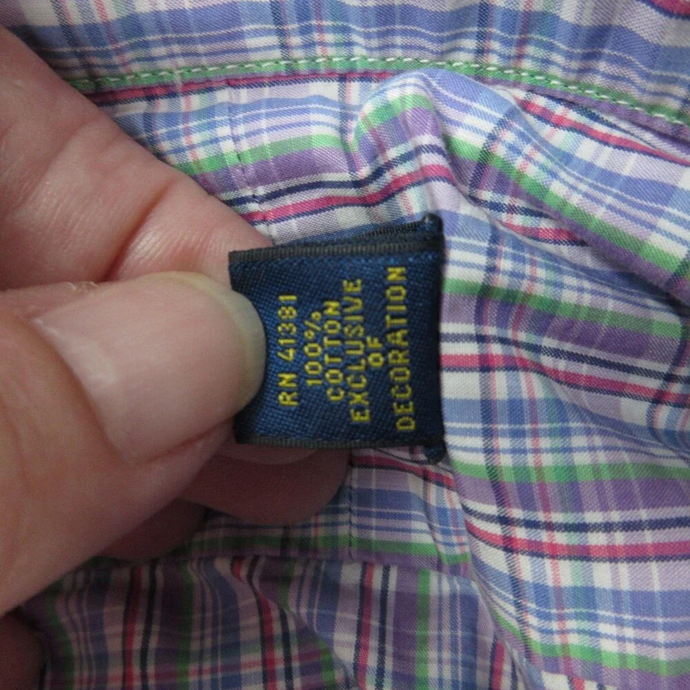Polo Ralph Lauren Shirt Mens Large 16 Plaid Button Down Classic Dress Shirt